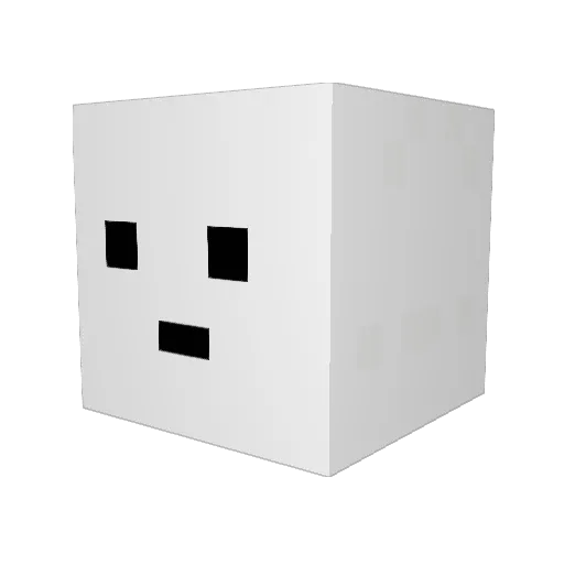LWcn Minecraft avatar head, 3D render