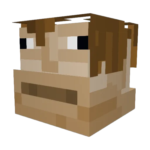 LXVlI Minecraft avatar head, 3D render