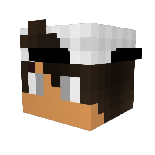 LYKJBK Minecraft avatar head, 3D render