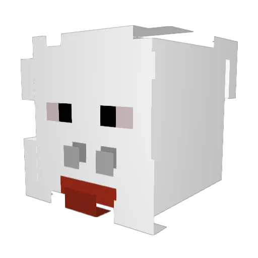 LYN35 Minecraft avatar head, 3D render