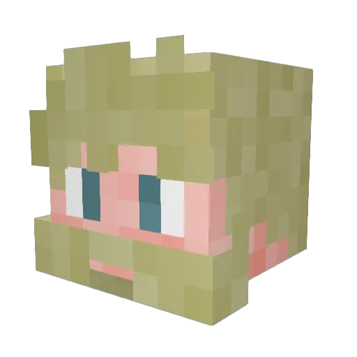 LYRAN Minecraft avatar head, 3D render