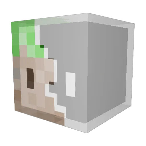 LYY_yang Minecraft avatar head, 3D render