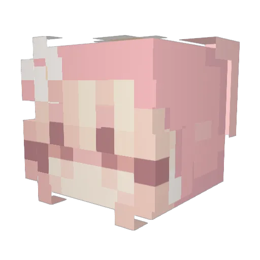 LY_Golden Minecraft avatar head, 3D render