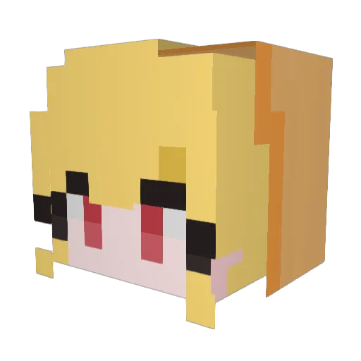 LZ0319 Minecraft avatar head, 3D render