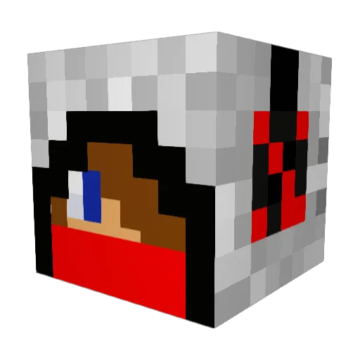 LZAA Minecraft avatar head, 3D render