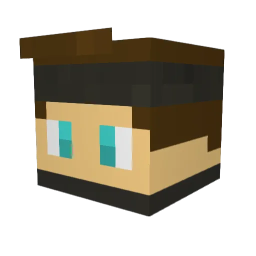 LZHR Minecraft avatar head, 3D render