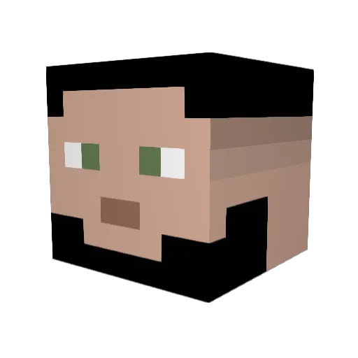 LZXIV Minecraft avatar head, 3D render