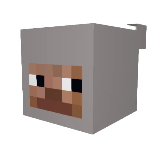 LZY Minecraft avatar head, 3D render