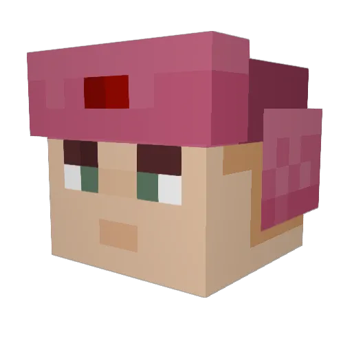 L_E_N_I_N Minecraft avatar head, 3D render