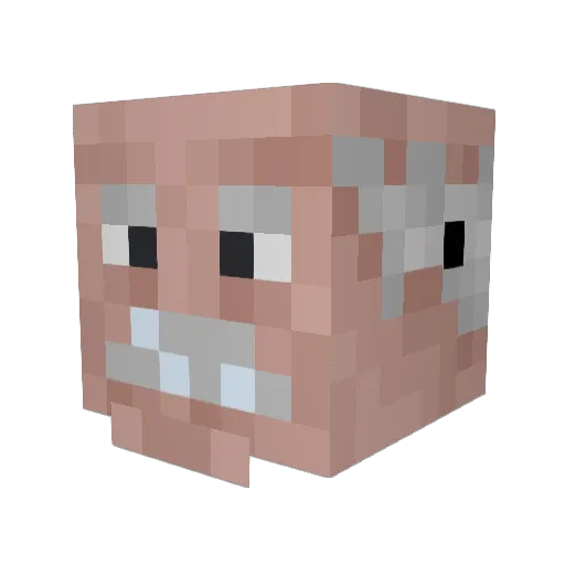 L_G_R Minecraft avatar head, 3D render