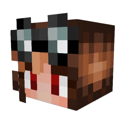 L_K_E Minecraft avatar head, 3D render