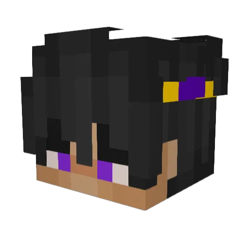 L_Purple Minecraft avatar head, 3D render