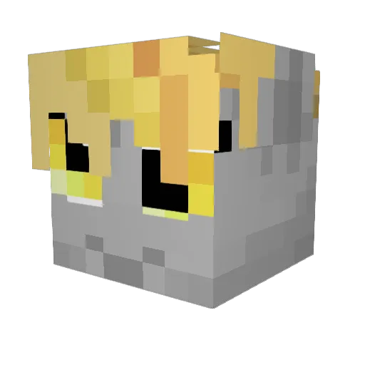 L_W_W Minecraft avatar head, 3D render
