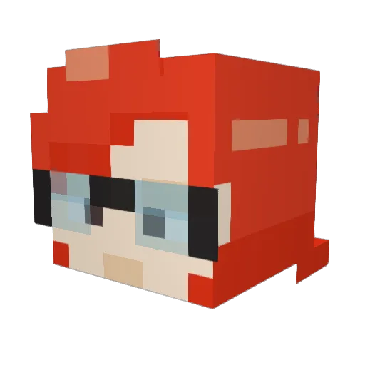 L_amb Minecraft avatar head, 3D render