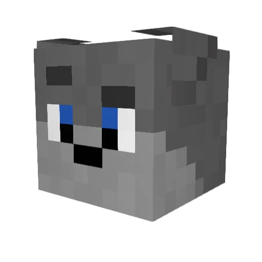 L_ca Minecraft avatar head, 3D render