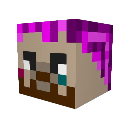 L_the Minecraft avatar head, 3D render