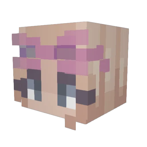 L_u_n_a Minecraft avatar head, 3D render
