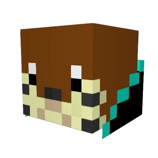 LaF0uine Minecraft avatar head, 3D render