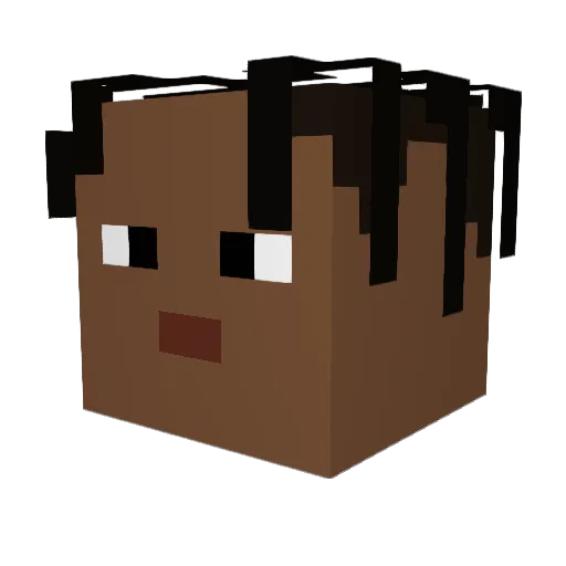LaFlame1 Minecraft avatar head, 3D render