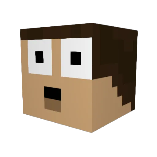 LaForte Minecraft avatar head, 3D render