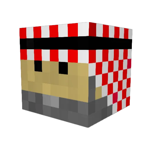 LaHamam Minecraft avatar head, 3D render