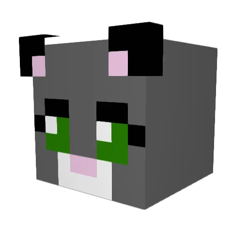 LaKateto Minecraft avatar head, 3D render