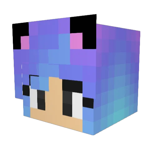 LaKira Minecraft avatar head, 3D render