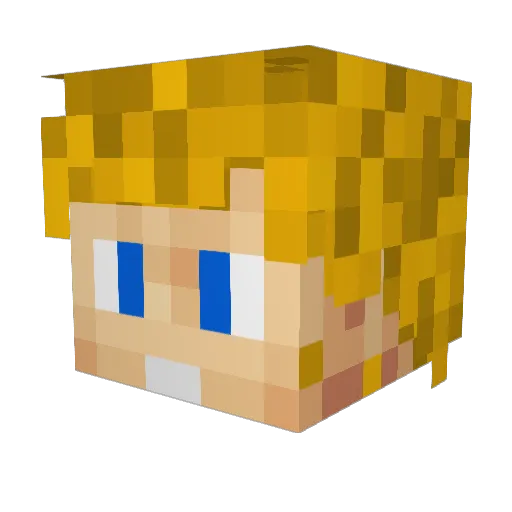 LaLandon Minecraft avatar head, 3D render