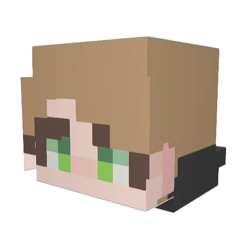 LaLitrona Minecraft avatar head, 3D render