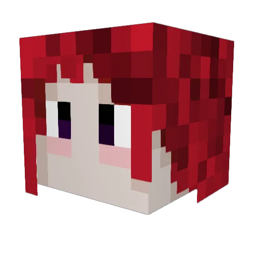 LaMuseBouche Minecraft avatar head, 3D render