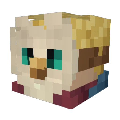 LaPolloN Minecraft avatar head, 3D render