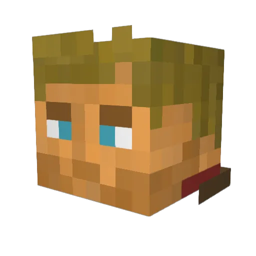 LaPouns Minecraft avatar head, 3D render