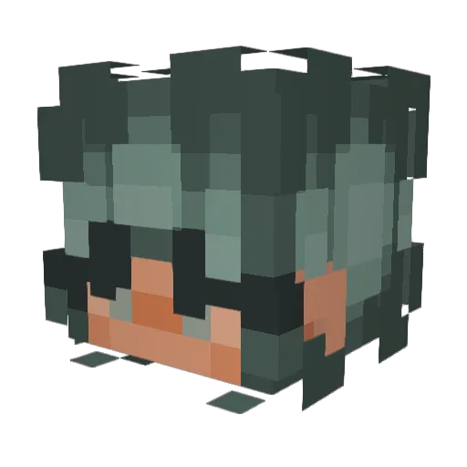 LaPupi Minecraft avatar head, 3D render