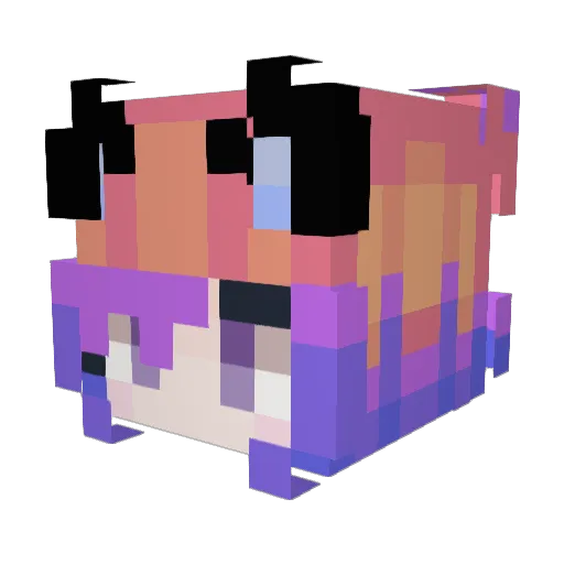LaQueenChocochat Minecraft avatar head, 3D render