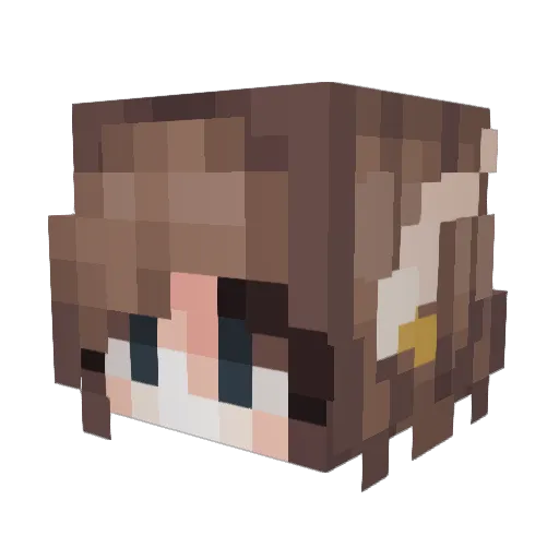LaSadica Minecraft avatar head, 3D render