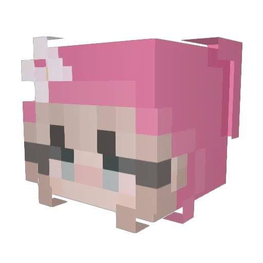 LaUnicornia Minecraft avatar head, 3D render