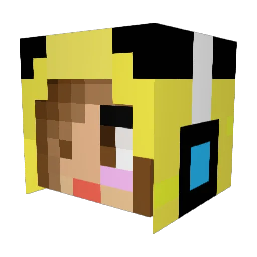 Laaapou Minecraft avatar head, 3D render