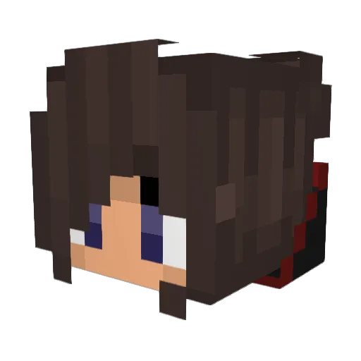 Laaurinha Minecraft avatar head, 3D render