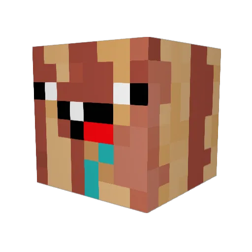 LabMC Minecraft avatar head, 3D render