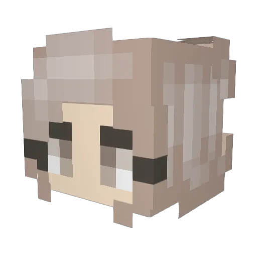 LabeledLuna Minecraft avatar head, 3D render