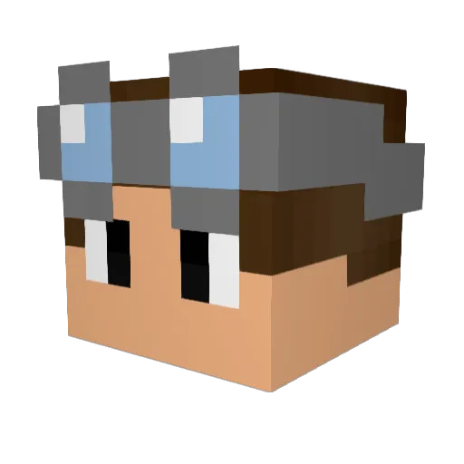 Labrat32 Minecraft avatar head, 3D render