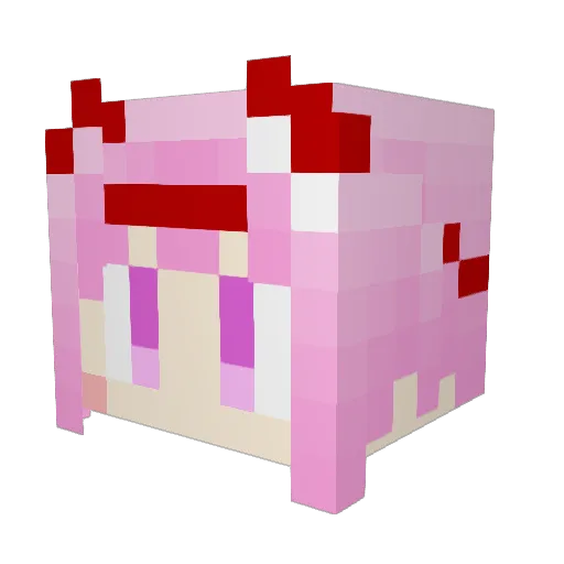 Lacane Minecraft avatar head, 3D render