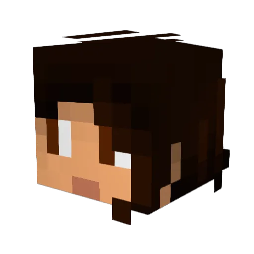 Laccaria Minecraft avatar head, 3D render