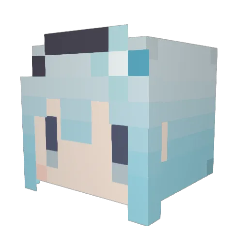 Lacefu Minecraft avatar head, 3D render