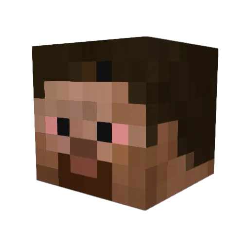 Laceo Minecraft avatar head, 3D render