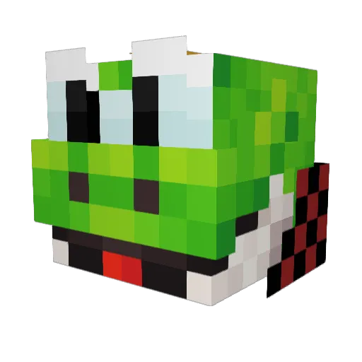 Lacert Minecraft avatar head, 3D render