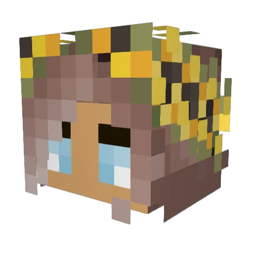 LaceyBell Minecraft avatar head, 3D render