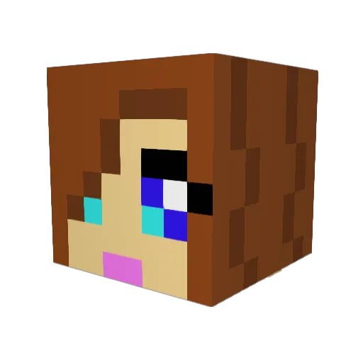 Lacezilla Minecraft avatar head, 3D render