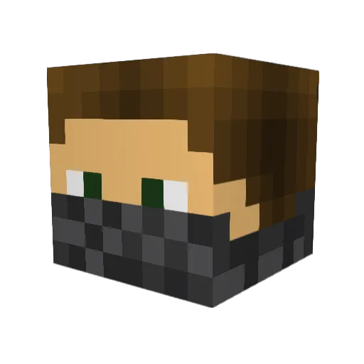 Lachmol Minecraft avatar head, 3D render