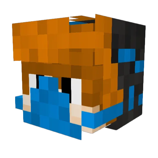 Lachyness Minecraft avatar head, 3D render